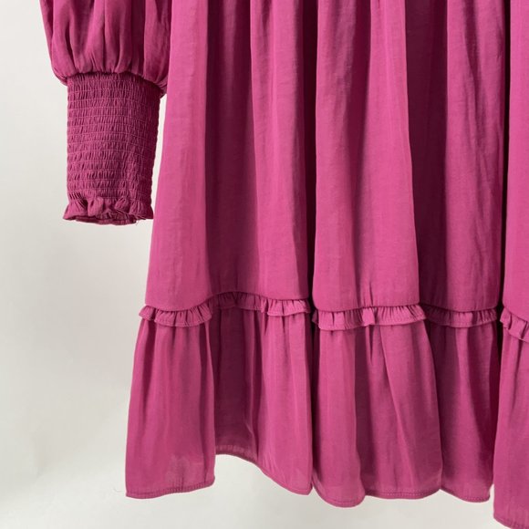 Forever New - Jessica Long Sleeve Smock Dress - Women's Size 4 - Magenta Haze - Picture 3 of 10
